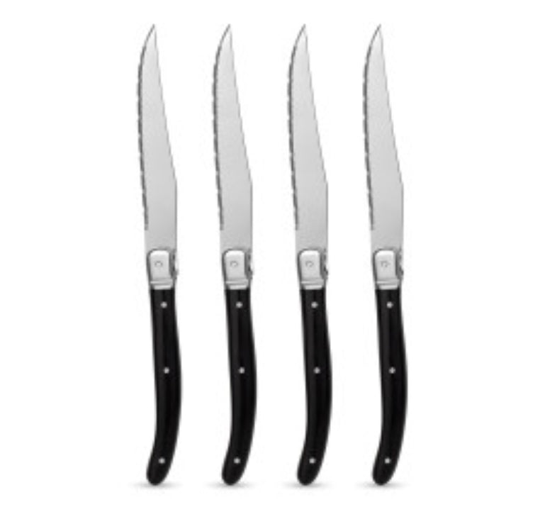 Laguiole Set/4 Steak Knife (black acacia handle)