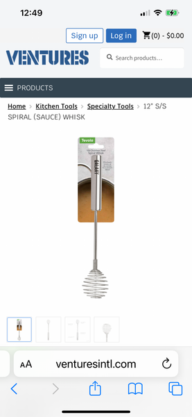 12” S/S Spiral (sauce) Whisk